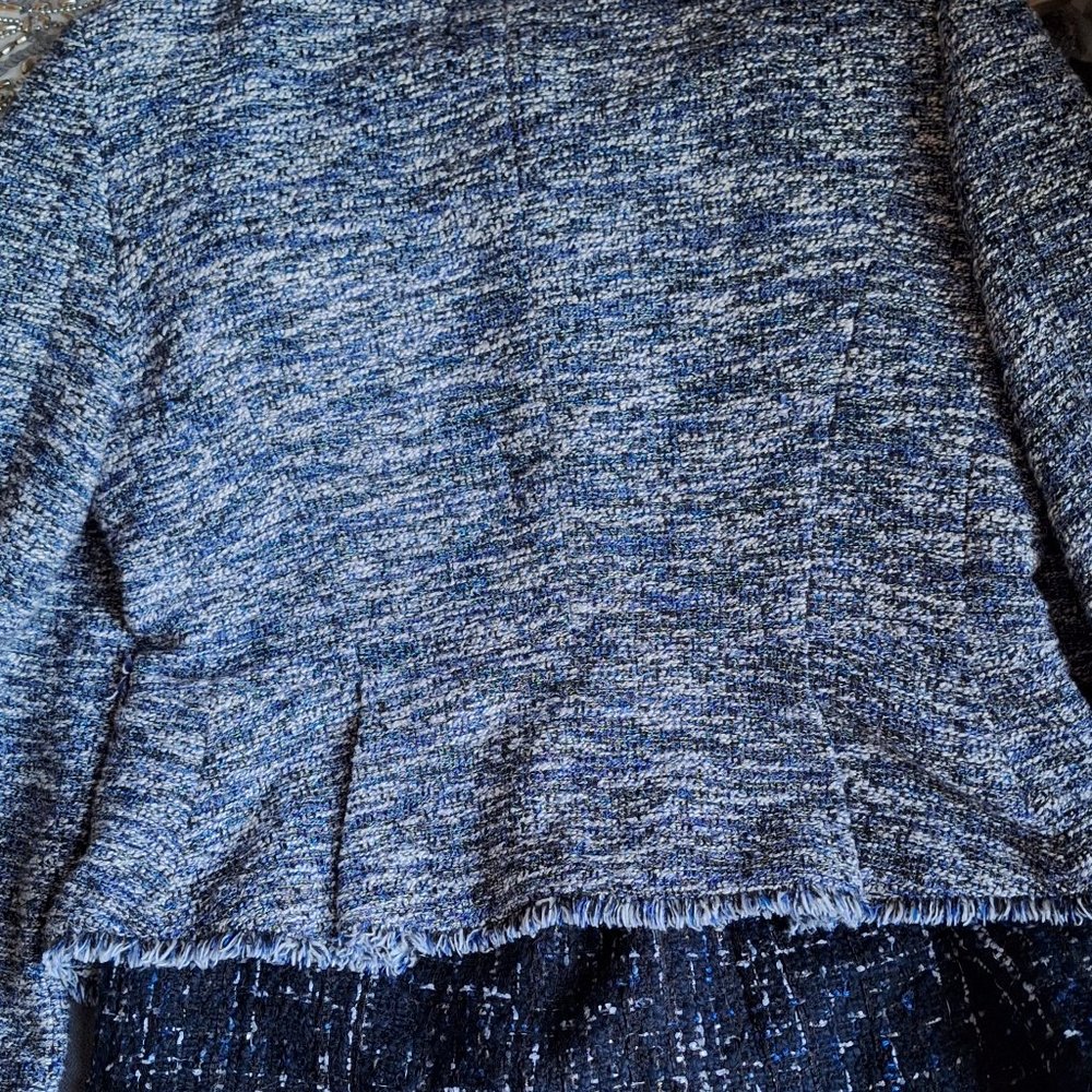 Ann Taylor Skirt Set  Blue/Black Tweed Fully Lined, Pristine  Soft Size 14 - Picture 3 of 8